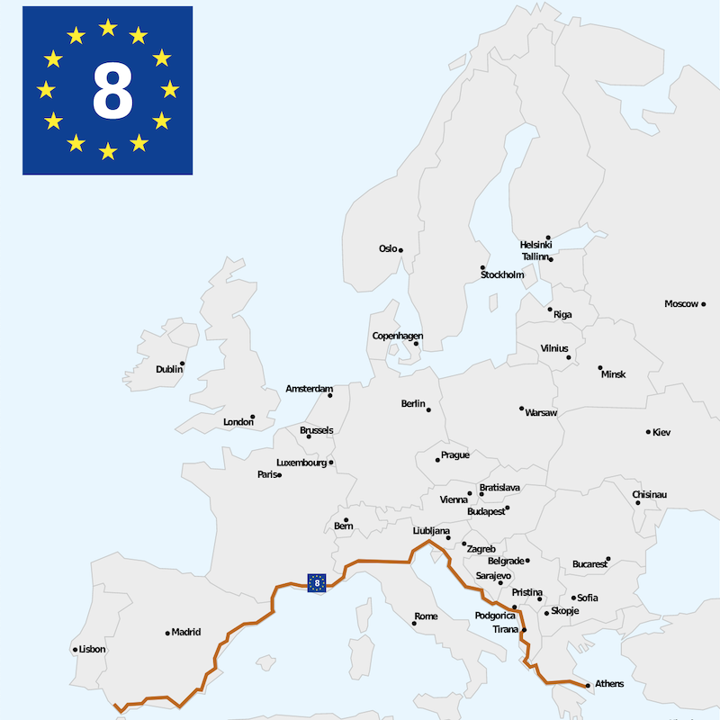 Europese fietsroute EuroVelo EV3 Mediterrane route