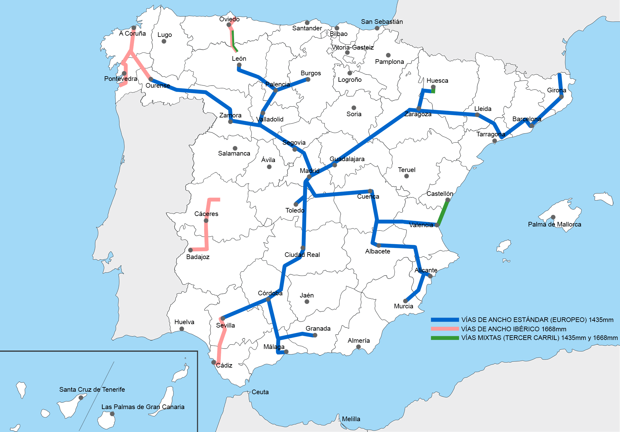 Hogesnelheidstreinen in Spanje in 2025 (Enterat)