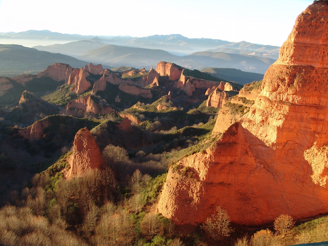 Las Médulas in de provincie León (Midden-Spanje)