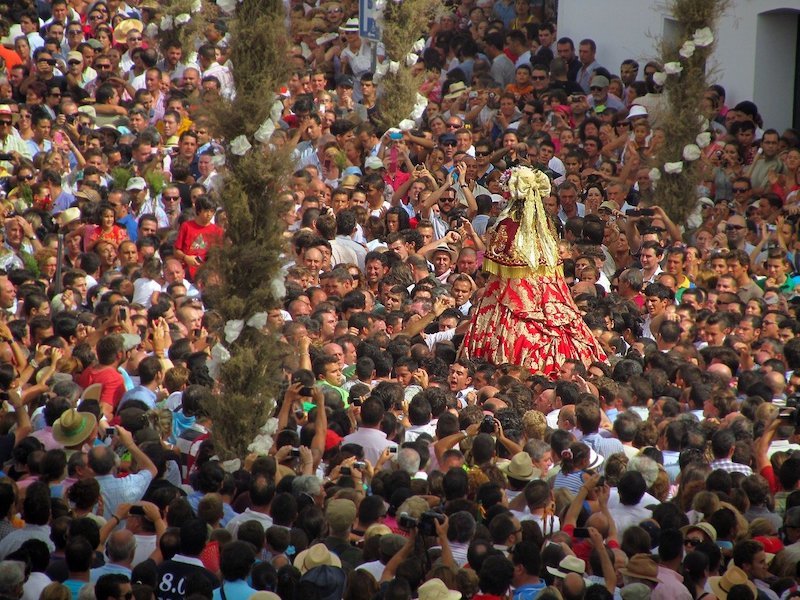 Pelgrims tijdens de Romería de El Rocío