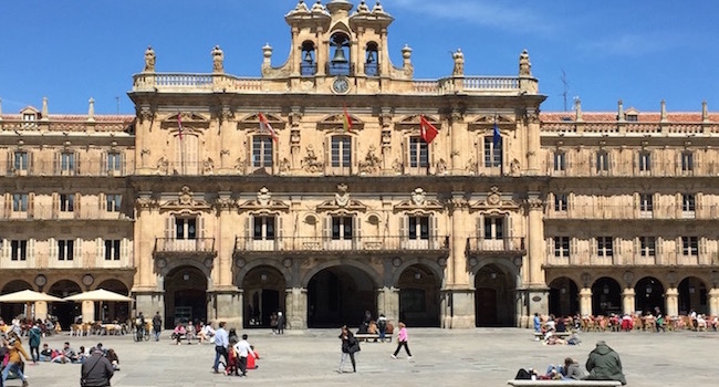 De Plaza Mayor in Salamanca (Midden Spanje) - dé ontmoetingsplek in Salamanca