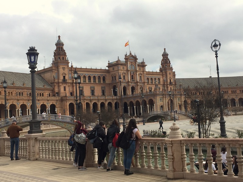 De Plaza de España in Sevilla (Andalusië, Zuid Spanje)