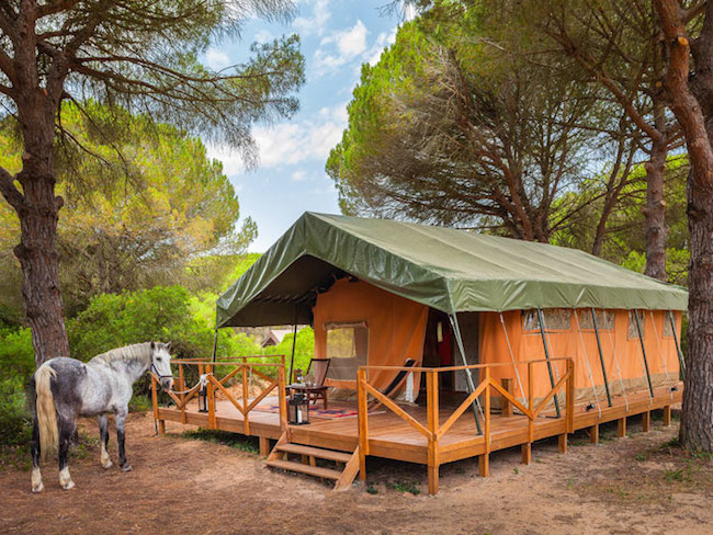 Glamping Dehesa de las Yeguas aan de Costa de la Luz (Andalusië, Zuid-Spanje)