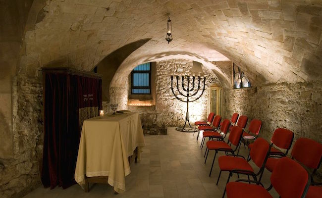 Europa's oudste synagoge in de oude Jodenwijk van Barcelona
