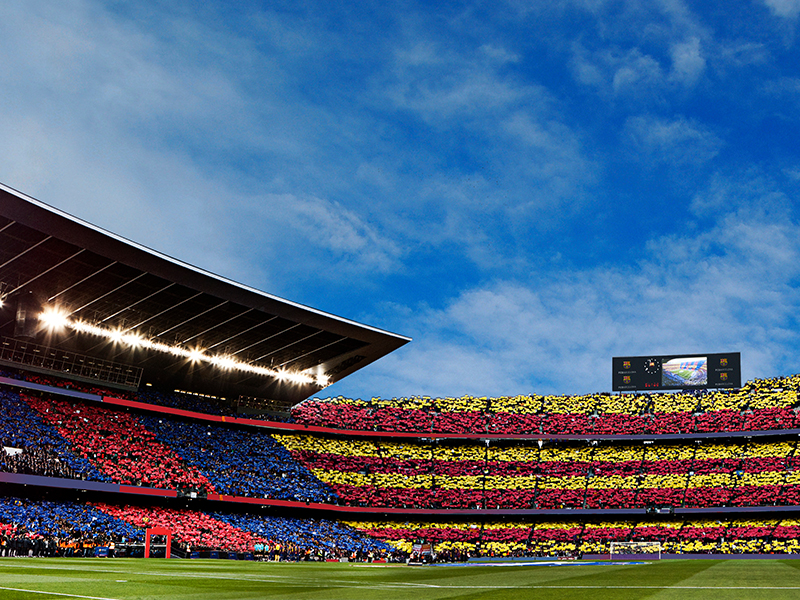 Het Camp Nou voetbalstadion in Barcelona, de thuisbasis van FC Barcelona