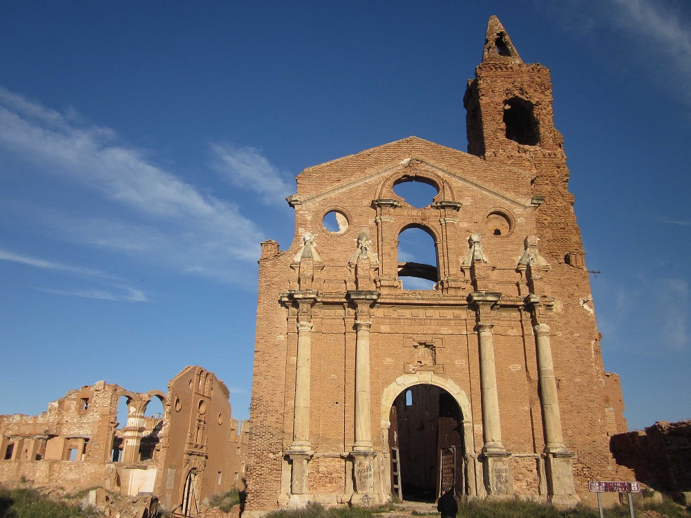 Verlaten dorp Belchite in provincie Zaragoza (Aragón)