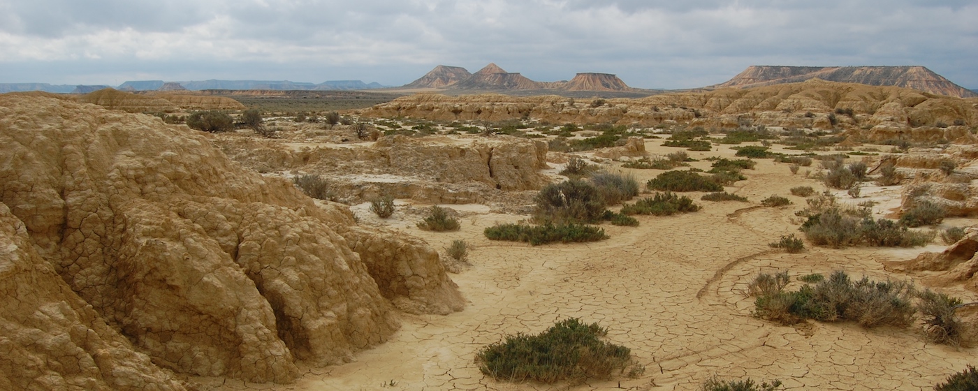 Halfwoestijn Bardenas Reales in het zuidoosten van de regio Navarra (Spanje)