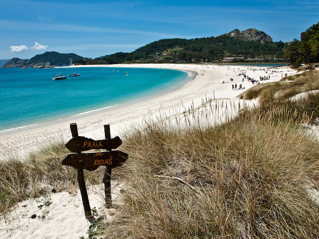 Rodas strand op de Cíes eilanden (Noord Spanje)