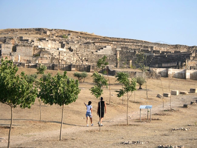 Het Romeinse theater in Segóbriga (Castillië La Mancha, Midden Spanje)