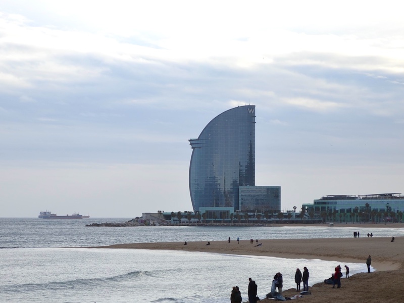 W-hotel aan het strand van Barcelona