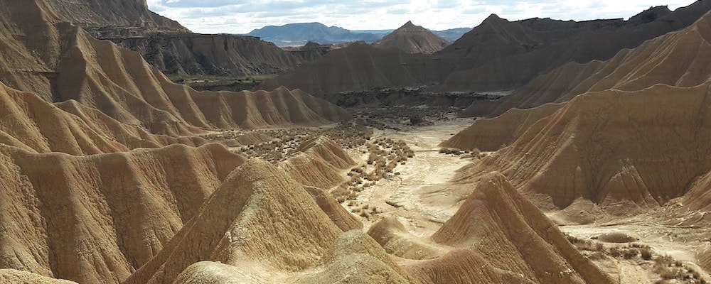 Halfwoestijn Bardenas Reales in Navarra (Spanje)