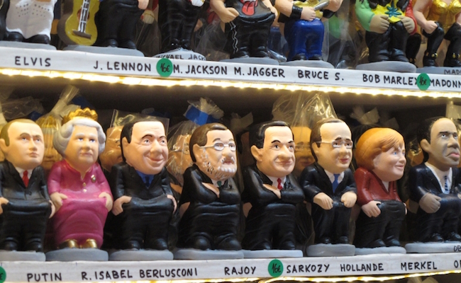 Caganer figuren van bekende politici (kersttraditie in Catalonië)