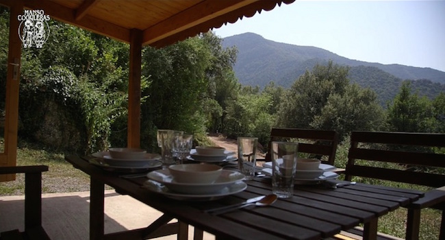Uitzicht vanaf camping Manso Coguleras in de Spaanse Pyreneeën