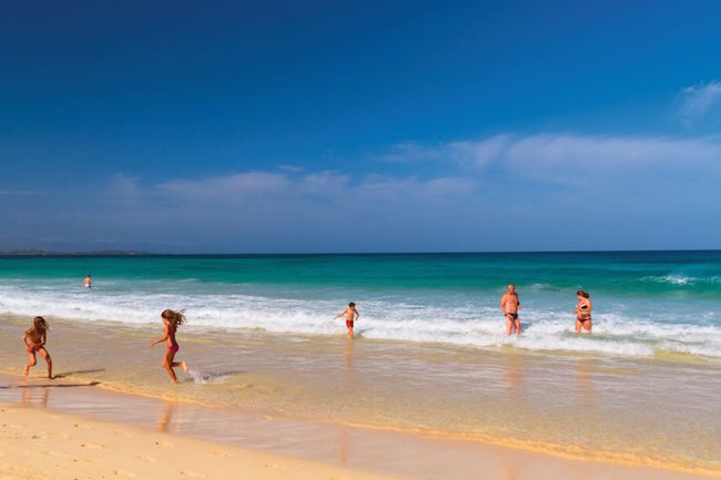 Het kindvriendelijke Corralejo strand op Fuerteventura