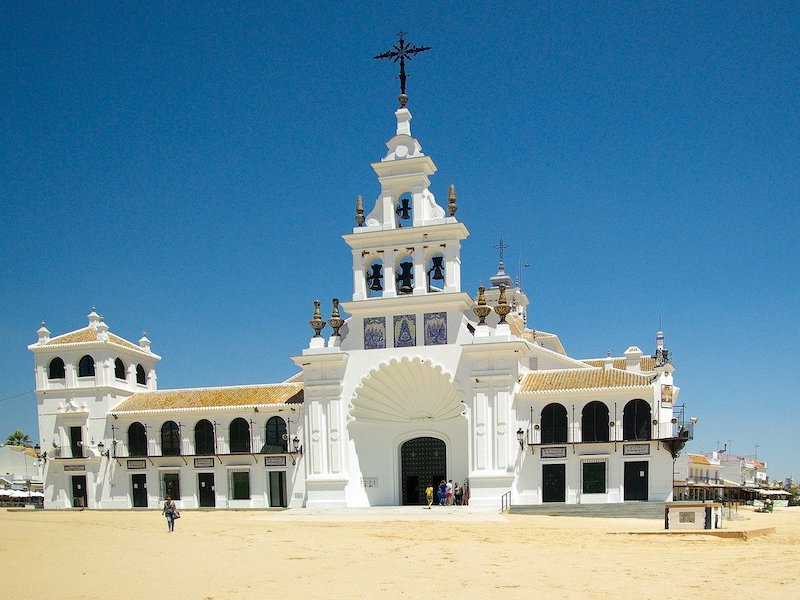 De kerk van El Rocío (Huelva, Andalusië)