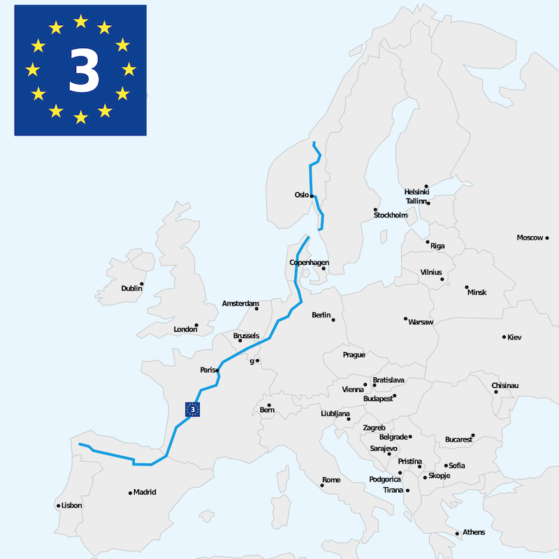 Europese fietsroute EuroVelo EV3 Pelgrimsroute