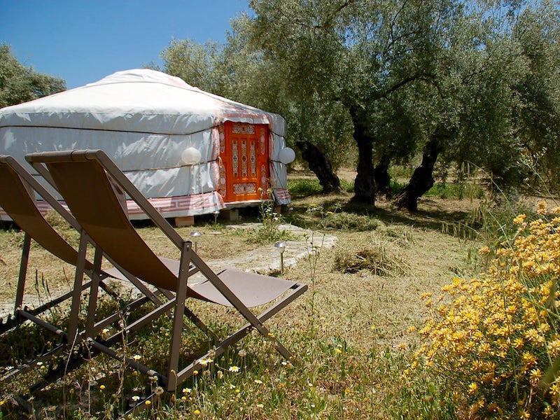 Yurt tent op terrein van Casa Valle de Oro