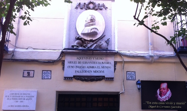 Het huis van Cervantes in Letras wijk in Madrid