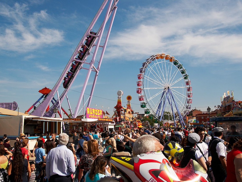 Kermis tijdens Fiestas de San Isidro in Madrid