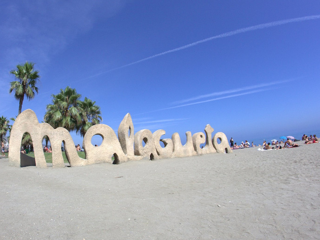 Stadsstrand La Malagueta in Malaga (Zuid Spanje)