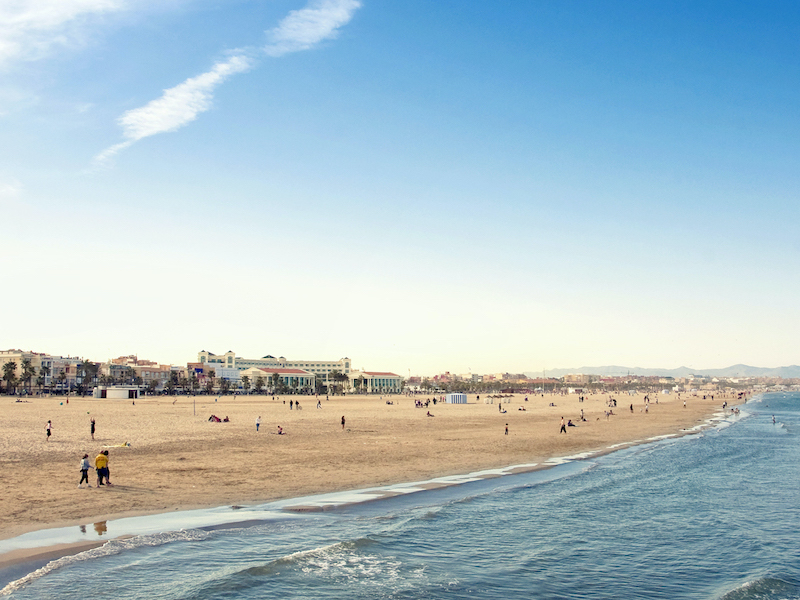 Las Arenas strand in Valencia stad