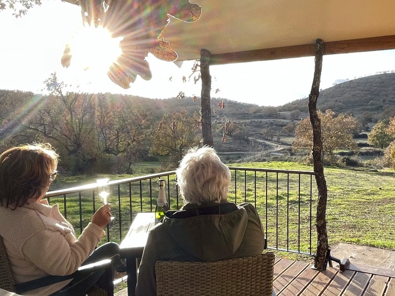 Genieten op het terras van de Pipowagen
