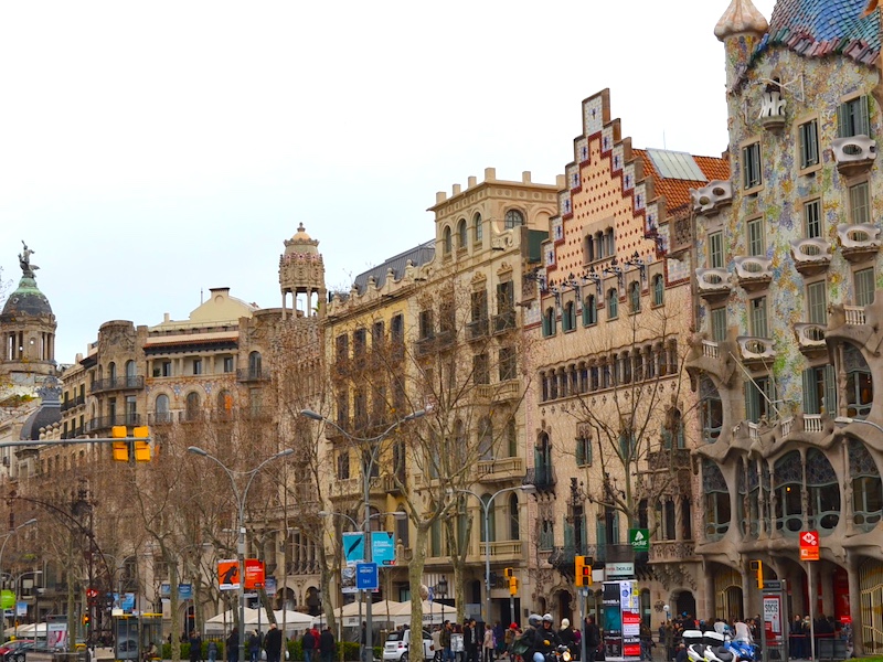 Modernistische gebouwen op Passeig de Gracia in Barcelona