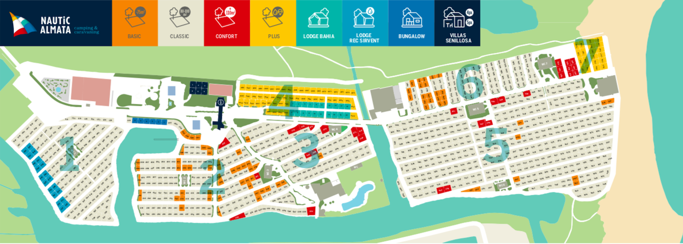 Plattegrond camping Nautic Almata (Costa Brava)