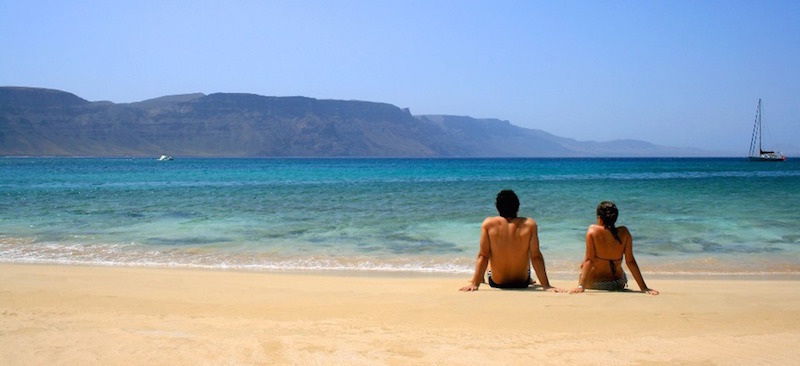 Playa de la Francesca, op het La Graciosa eiland ten noorden van Lanzarote