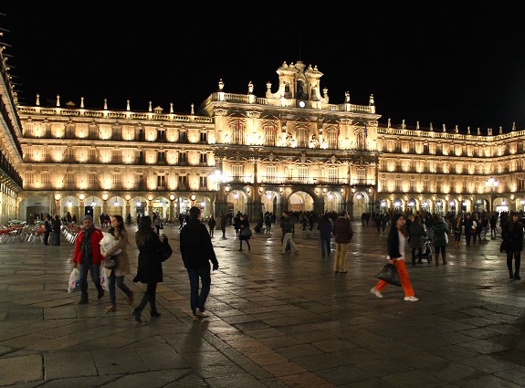 De Plaza Mayor in Salamanca (Midden Spanje) - dé ontmoetingsplek in Salamanca