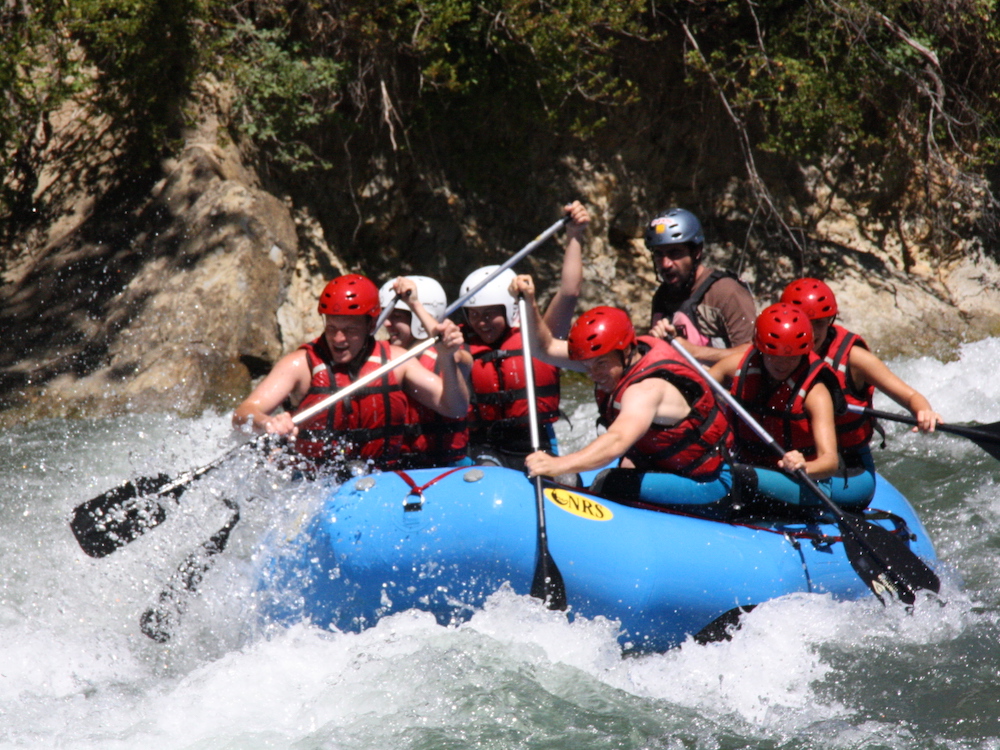 Raften op de Isábena rivier in Aragón