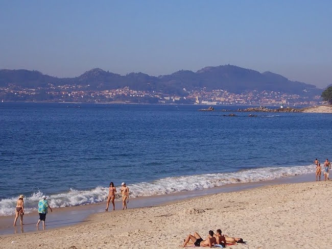 Het Samil strand van Vigo (Noord Spanje)