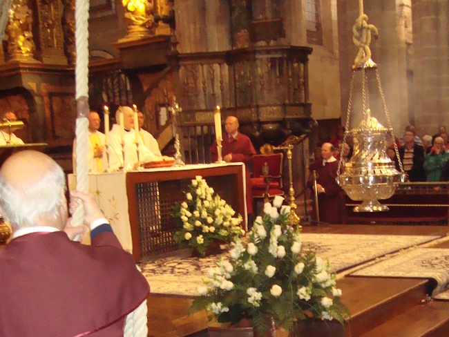 De Botafumeiro in de kathedraal van Santiago de Compostela (Noord Spanje)