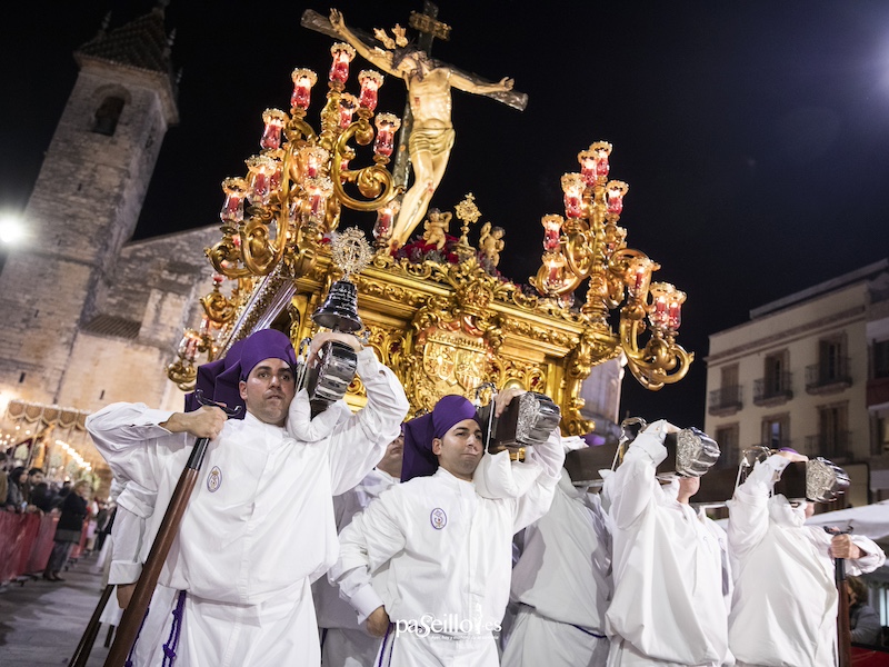 Zichtbare dragers in de processie van Lucena (Caminos de Pasión gebied)