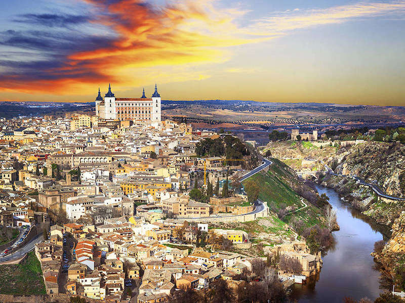 UNESCO's Werelderfgoed stad Toledo in de buurt van Madrid (Spanje)