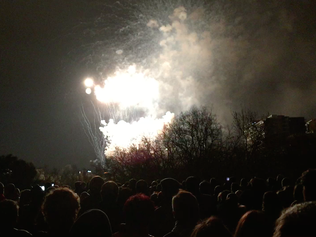 Vuurwerk tijdens Las Fallas in Valencia