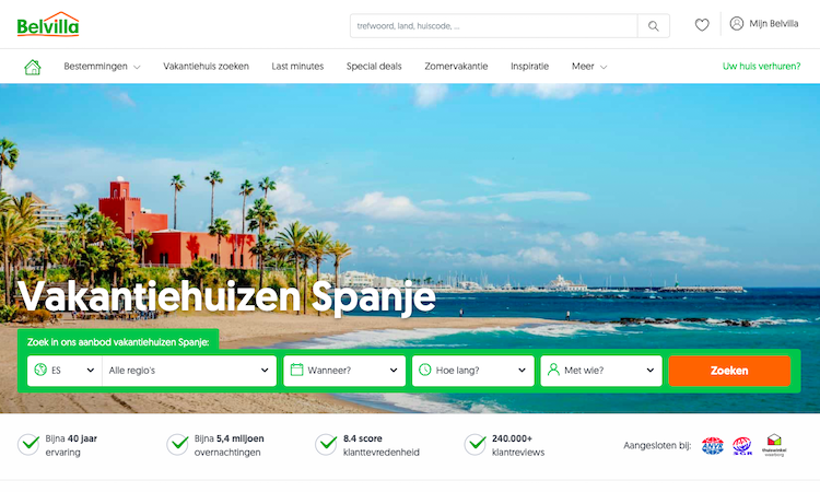 Website Belvilla