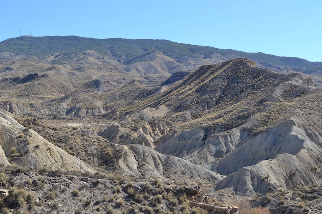 De woestijn van Tabernas (Almería) gezien vanuit attractiepark Oasys Minihollywood