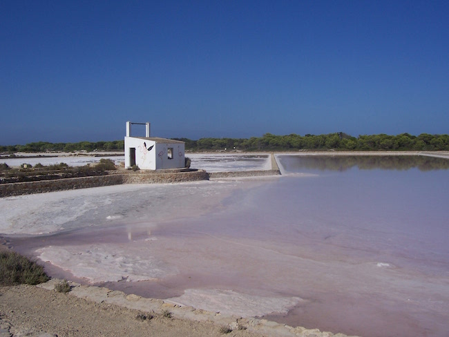 Zoutvlakte op Balearen eiland Formentera